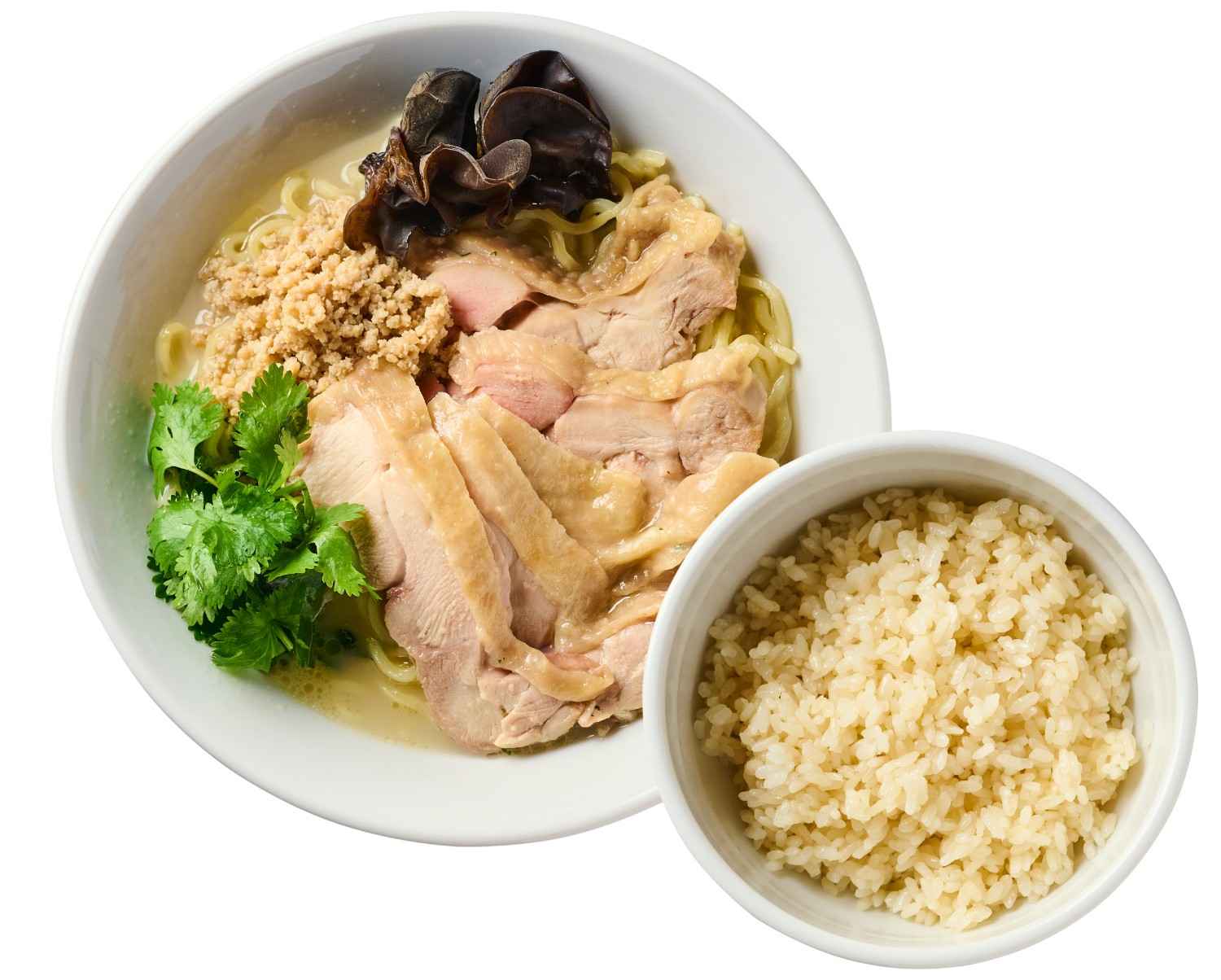 チャーシュー鳥白湯らーめん+鳥ダシご飯セット