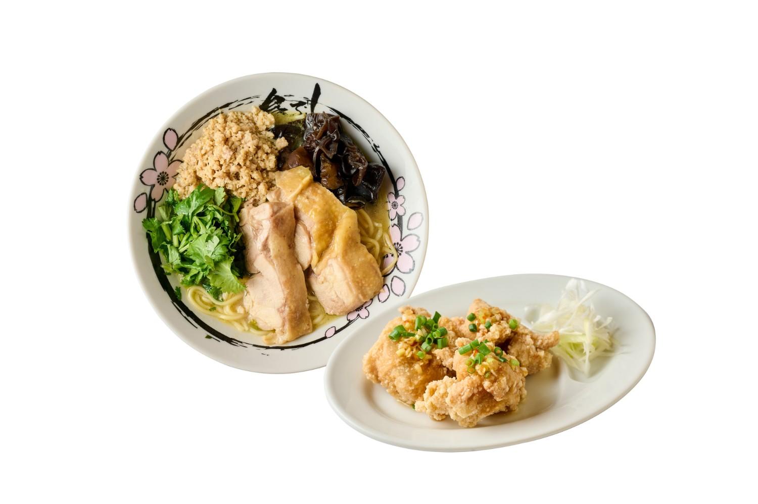 鳥白湯らーめん+唐揚げ3個セット